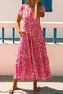 Boho Printed Short Sleeve Flare Tiered Dress